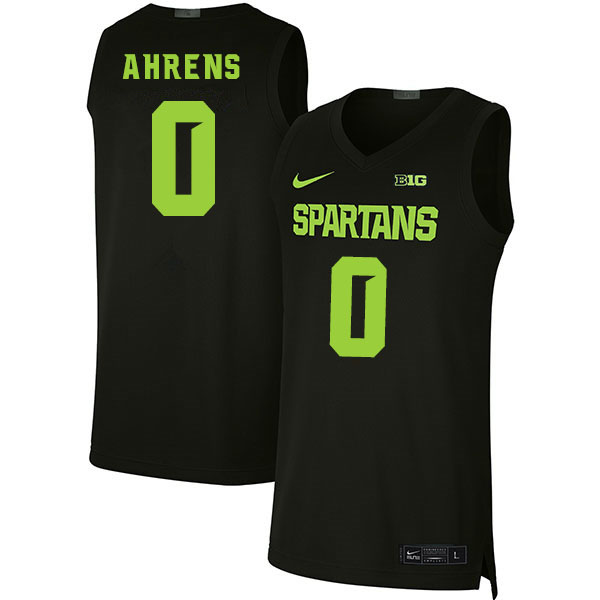 2020 Men #0 Kyle Ahrens Michigan State Spartans College Basketball Jerseys Sale-Black